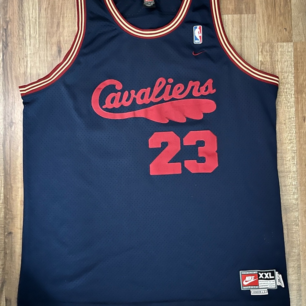 Nike Cavaliers Blue and Red Basketball Jersey